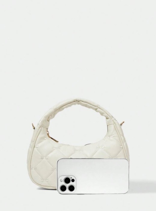 Śmietanowa mała torebka wzór