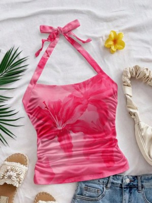 Różowy top marszczenia (1XL)