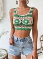 Dzianinowy pleciony top (S)