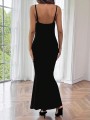 Czarna sukienka maxi (M)