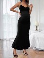 Czarna sukienka maxi (M)