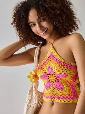 Kolorowy pleciony top (S)