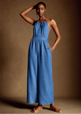 Niebieski kombinezon wiązanie (S)