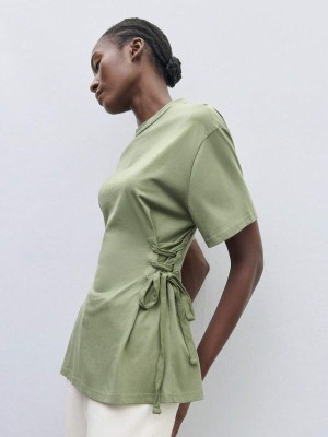 Bawełniana bluzka wiązania (L)