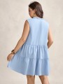 Jasnoniebieska sukienka mini (1XL)