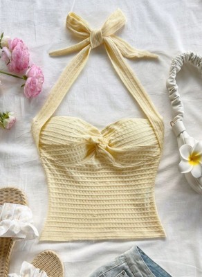 Żółty top wiązanie (S)