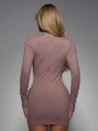 Fioletowa sukienka cut out (XL)
