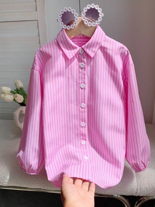 Różowa koszula paski (4L)