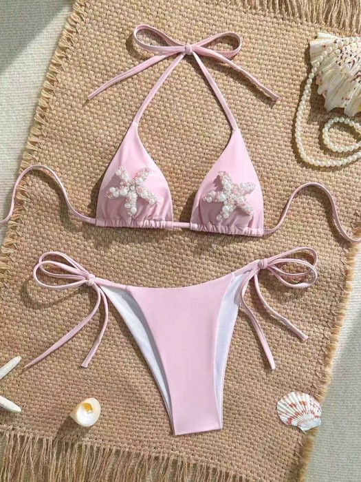 Wiązane dwuczęściowe bikini (0XL)