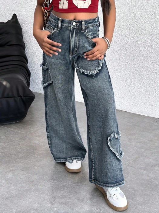 Niebieskie proste jeansy (9L)