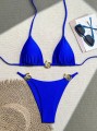 Kobaltowy wiązany komplet bikini (S)