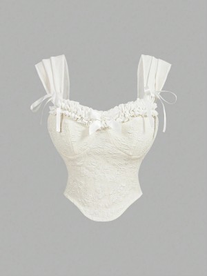 Asymetryczny top ecru (M)