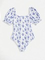 Białe prążkowane body wzór (4XL)