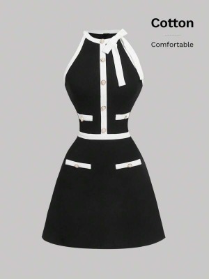 Czarna sukienka bez rękawów (0XL)