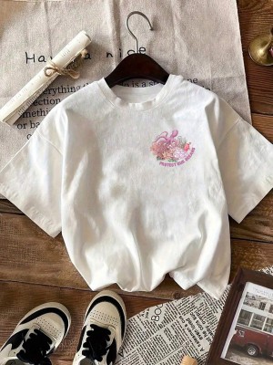 Biały t-shirt nadruk (S)