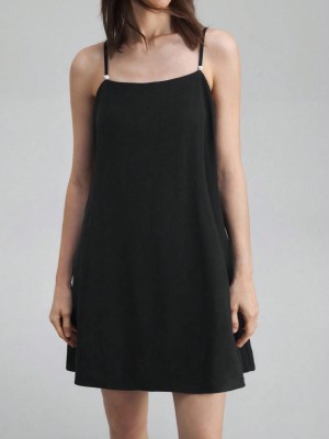 Czarna sukienka mini ramiączka (L)