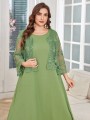Zielona sukienka hafty (2XL)