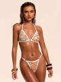 Dwuczęściowe trójkątne bikini wzór (M)