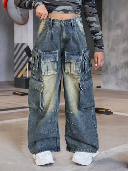 Proste jeansy kieszenie (8L)