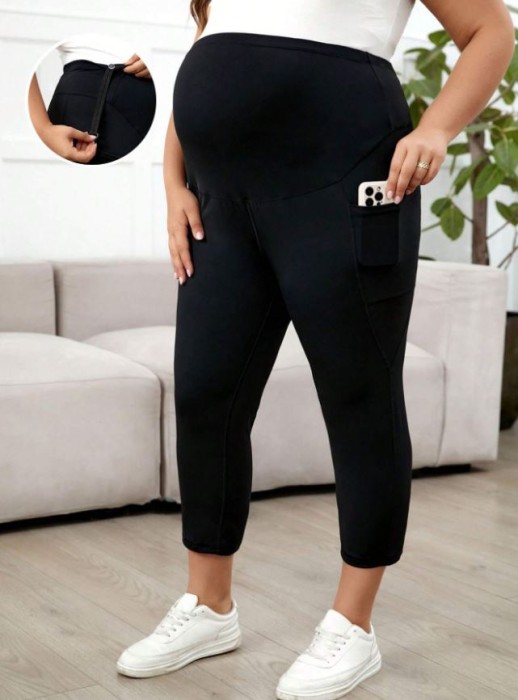 Czarne legginsy wysoki stan (1XL)