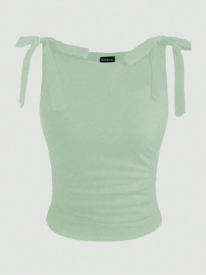 Szałwiowa bluzka bez rękawów (L)