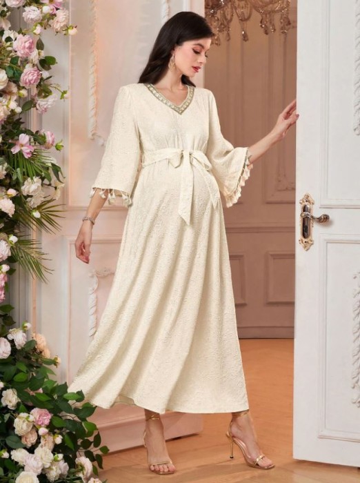 Ecru sukienka midi pasek (2XL)