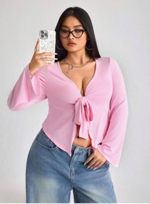 Różowy top wiązanie (0XL)