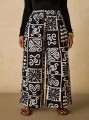Wzorzyste czarno białe spodnie (2XL)