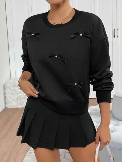 Czarna bluza kokarda (M)