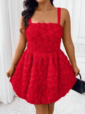 Czerwona sukienka mini (1XL)