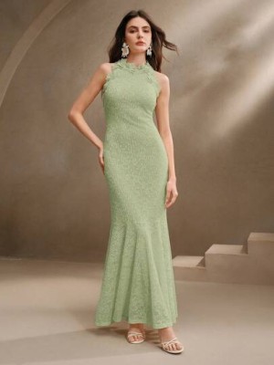 Zielona sukienka maxi (M)
