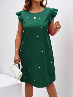 Zielona sukienka perły (2XL)