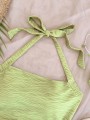 Seledynowy teksturowany top (M)