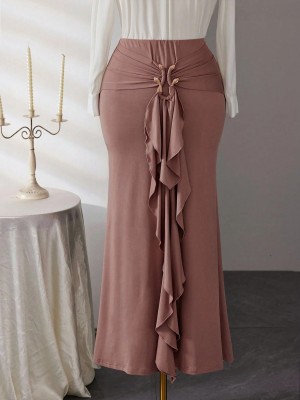 Maxi spódnica brudny róż (2XL)