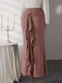 Maxi spódnica brudny róż (2XL)