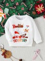 Biała bluza nadruk świąteczny (9-12M)
