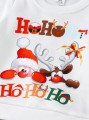 Biała bluza nadruk świąteczny (9-12M)