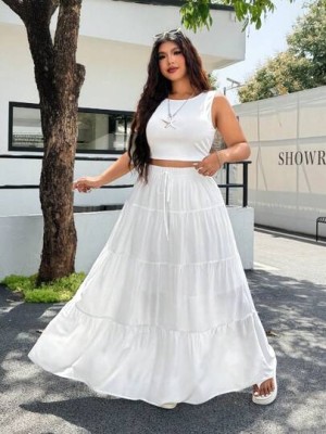 Dwuczęściowy biały zestaw (0XL)