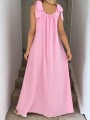 Różowa sukienka maxi (2XL)