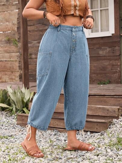 Niebieskie spodnie jeansowe guziki (0XL)