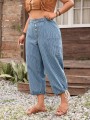 Niebieskie spodnie jeansowe guziki (0XL)