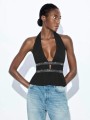Czarny top odkryte plecy (XS)