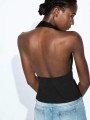 Czarny top odkryte plecy (XS)