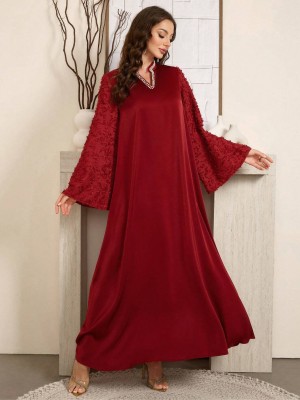 Czerwona sukienka długi rękaw (XL)