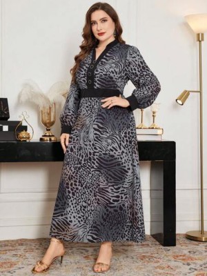 Kolorowa sukienka wzór zwierzęcy (1XL)