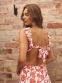 Biała sukienka mini kwiaty (M)