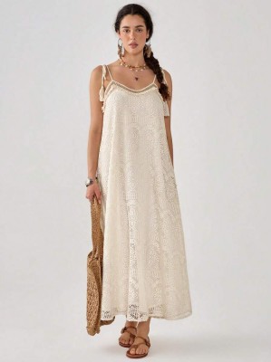 Ecru sukienka ramiączka (M)