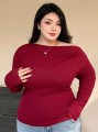 Bordowa dopasowana bluzka (2XL)