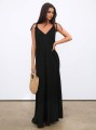Czarna sukienka maxi v neck (S)