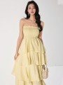 Żółta sukienka off shoulder (L)